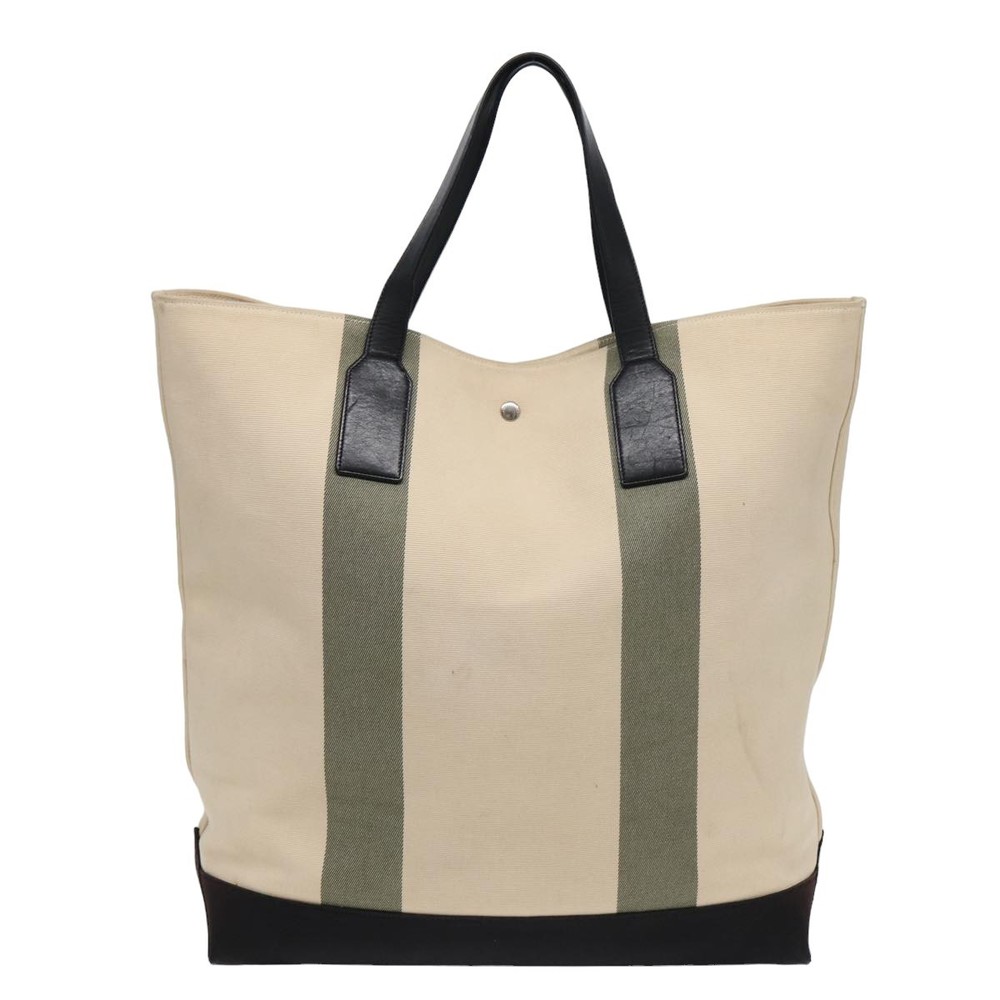 SAINT LAURENT Tote Bag Canvas Beach Shopping East West Beige Auth bs16034 - Picture 4 of 16